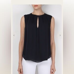 L’AGENCE  100% silk Abella Shirred Keyhole Blouse black xs